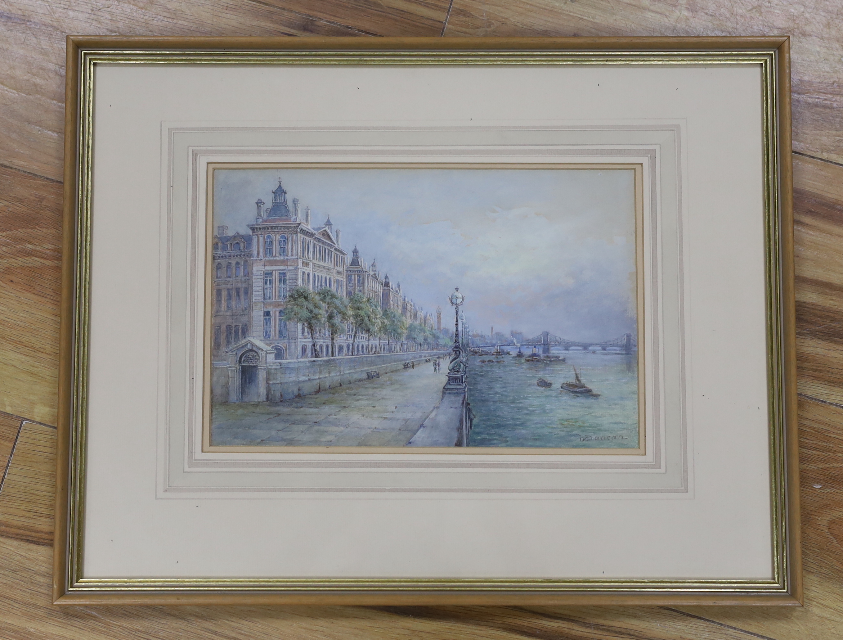 Walter Duncan (1848-1932), watercolour, St Thomas's, signed, details verso, 28cm x 18cm